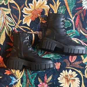 Madden Girl Black Platform Combat Boots